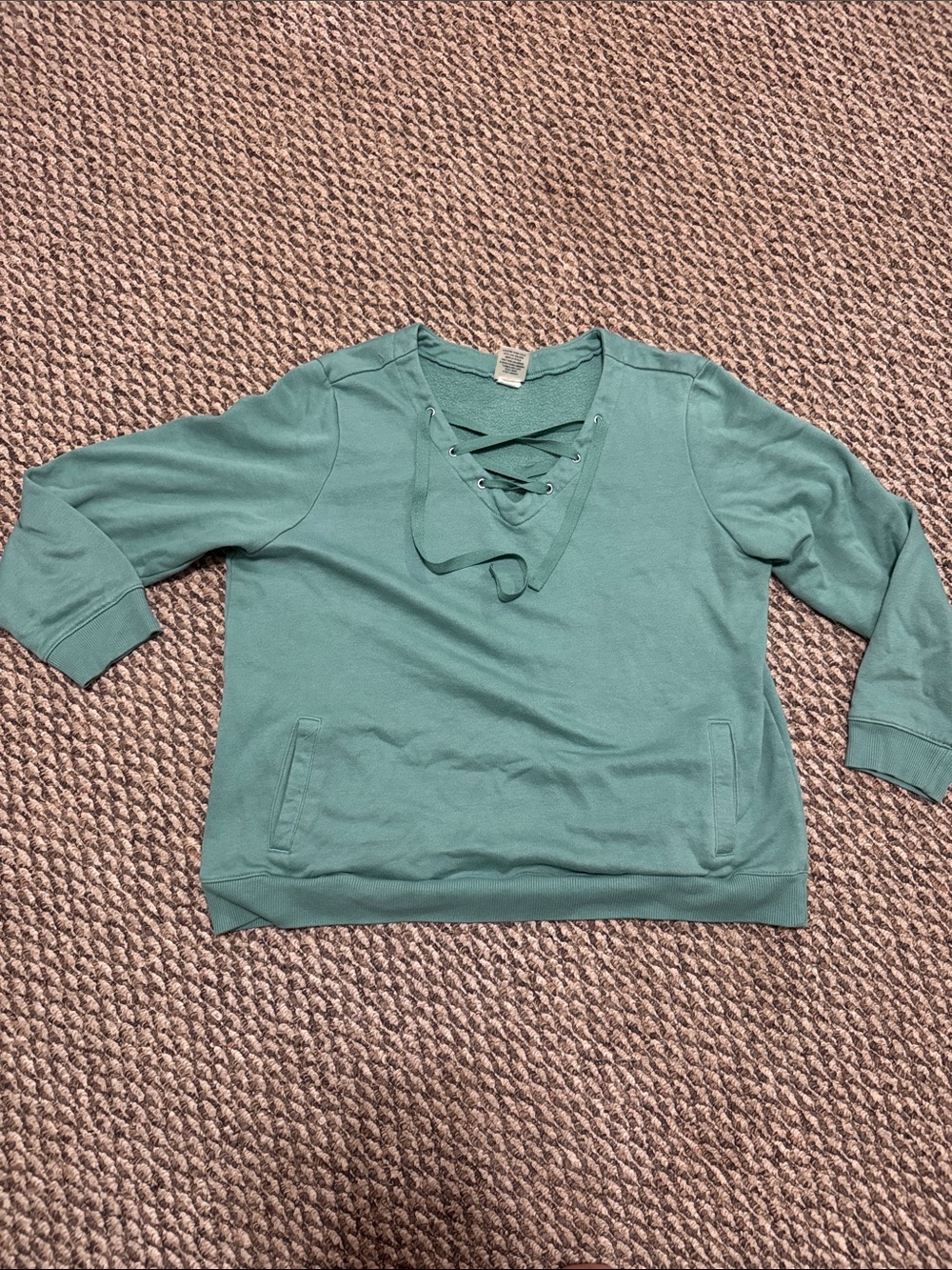 Blair Cozy Pullover Drawstring Sweatshirt in Seafoam Green